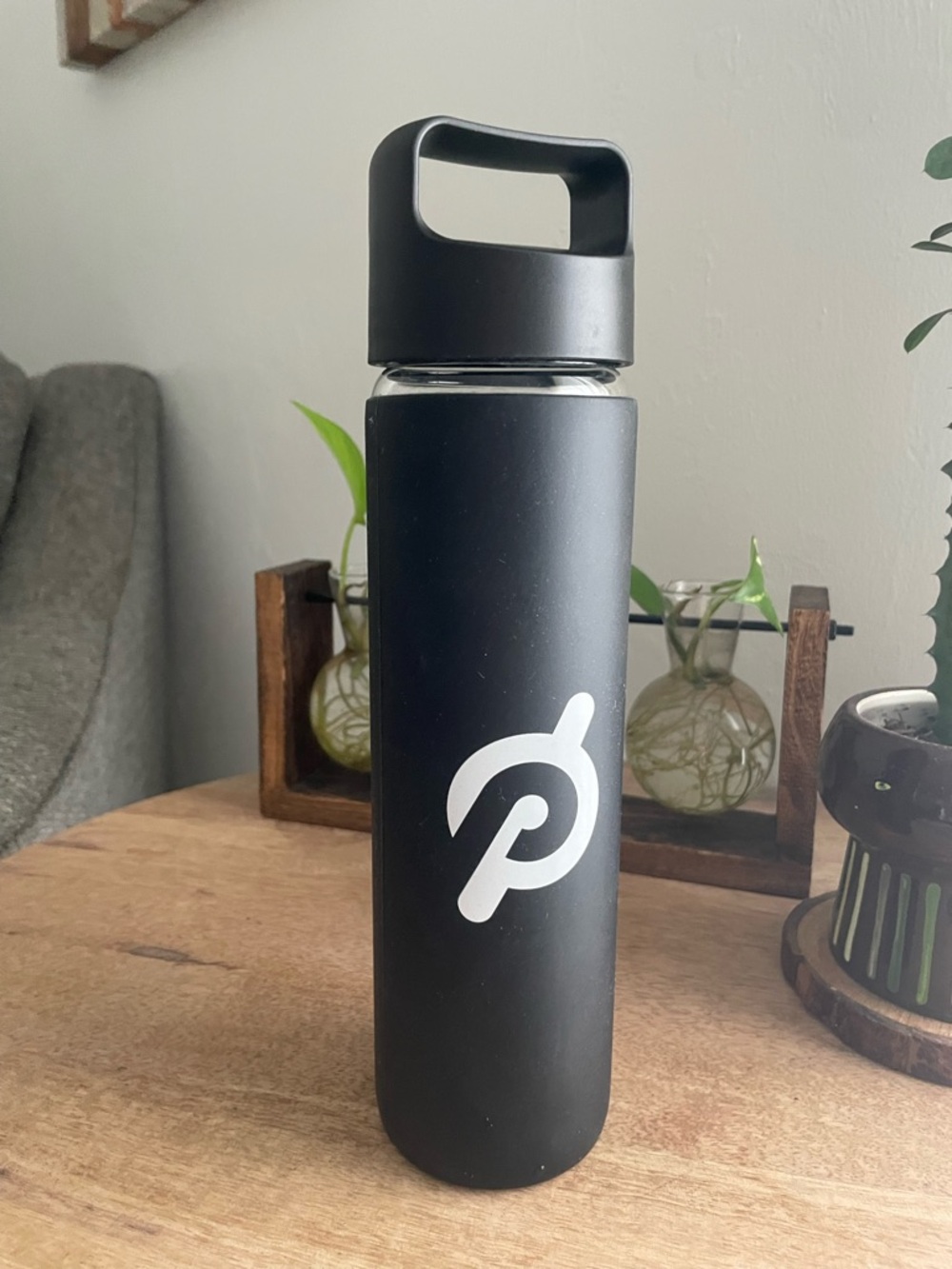 Peloton Black Matte Water Bottle with White Logo